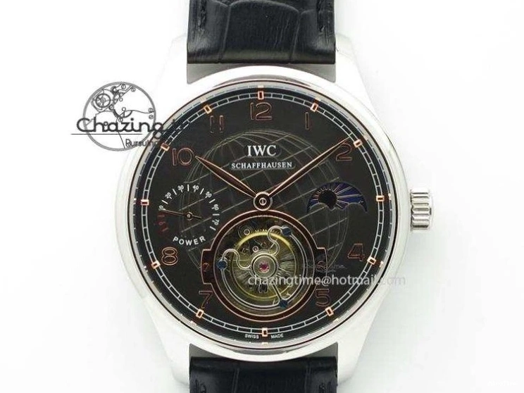 MIROTIME 0423 Portuguese Real PR IW500127 RG ZF 1:1 Best Edition Grey Red Dial On Brown Leather Strap A52010 V AllSeason 7331